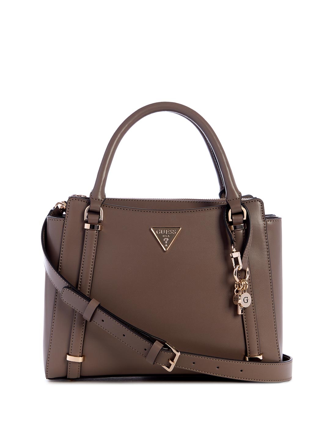 

GUESS PU Structured Satchel, Taupe