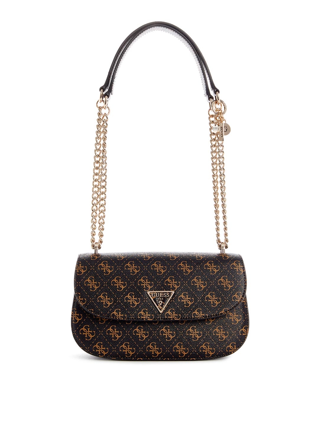

GUESS Women Printed PU Structured Shoulder Bag, Brown