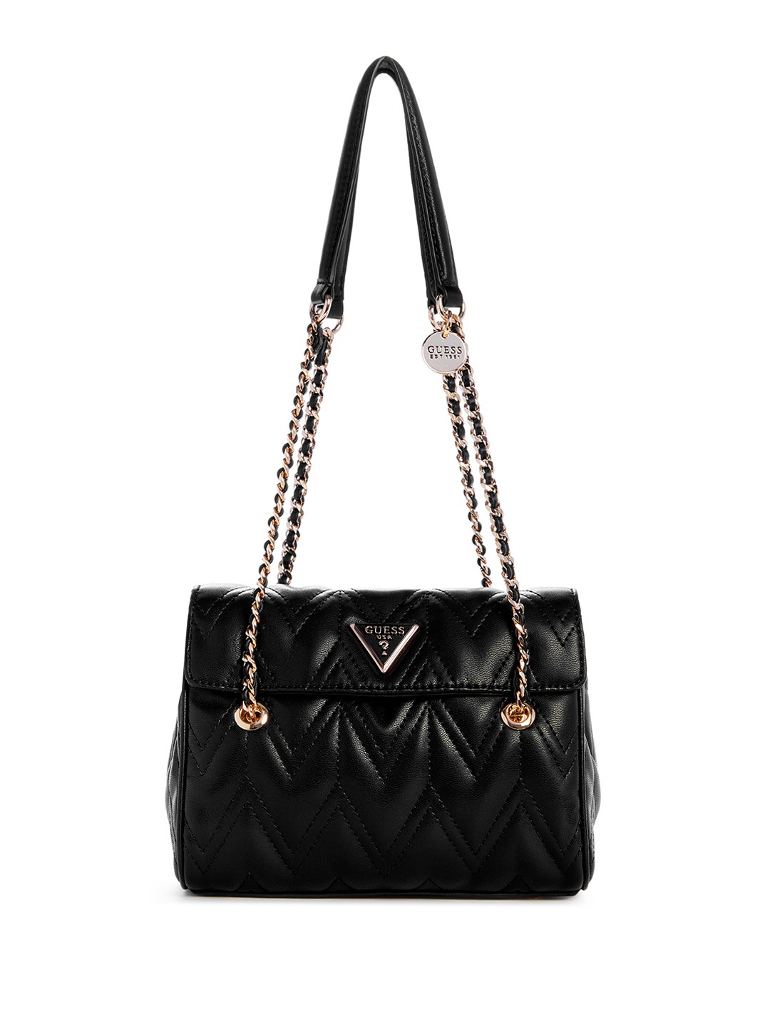 

GUESS Textured Structured Sling Bag with Quilted, Black