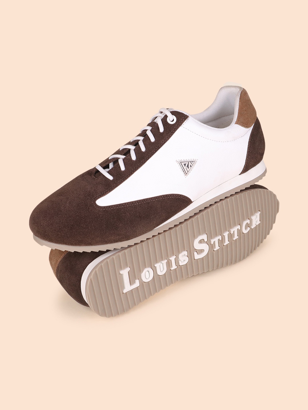 

LOUIS STITCH Men Colourblocked Round Toe Lightweight Sneakers, Brown