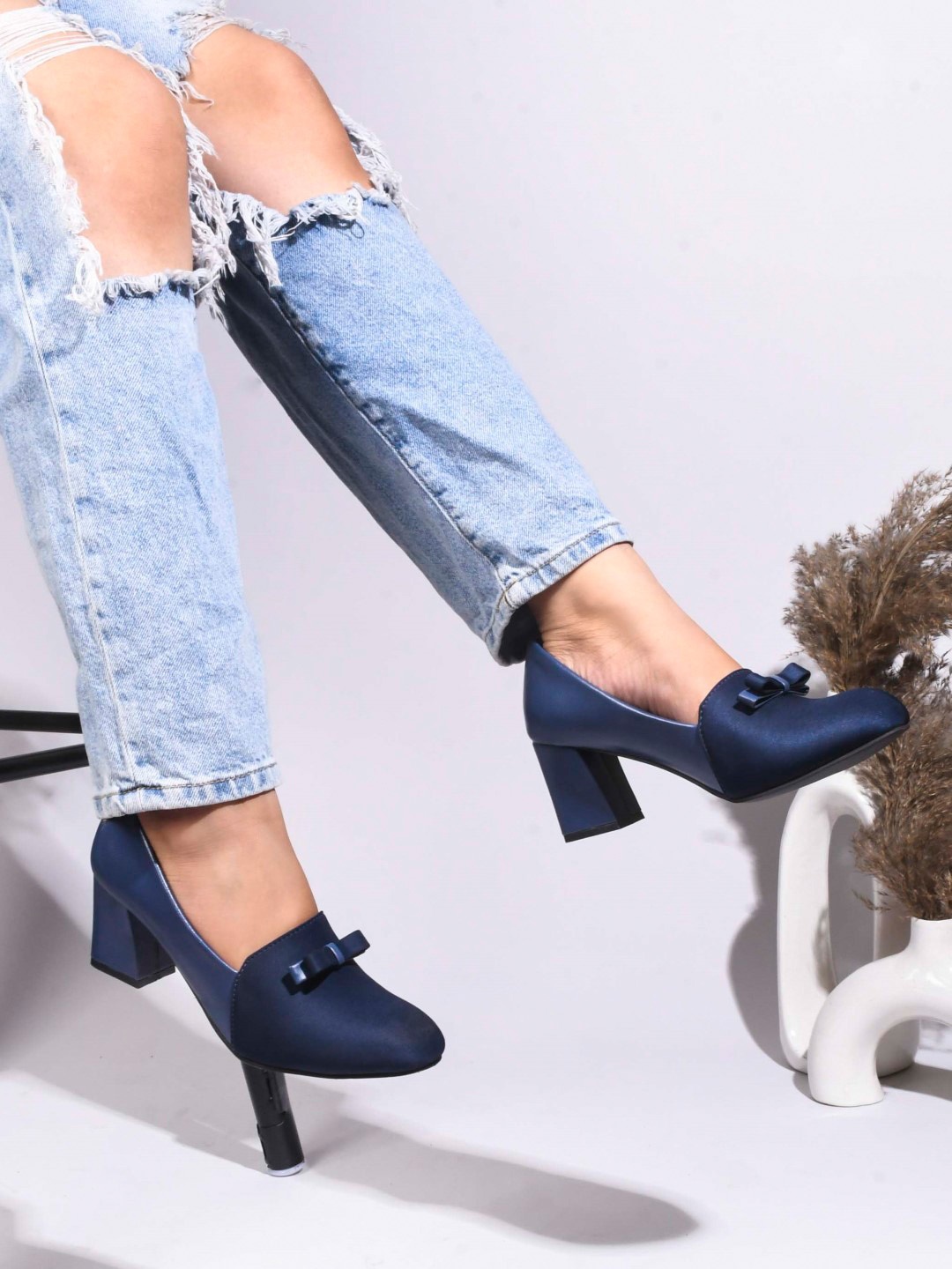 

JM Looks Women Solid Block Heel Pumps, Blue