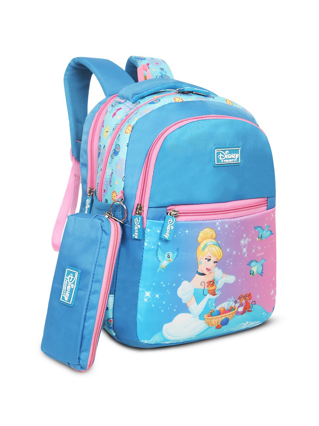 

Priority Girls Cinderella Printed School Backpack, Turquoise blue