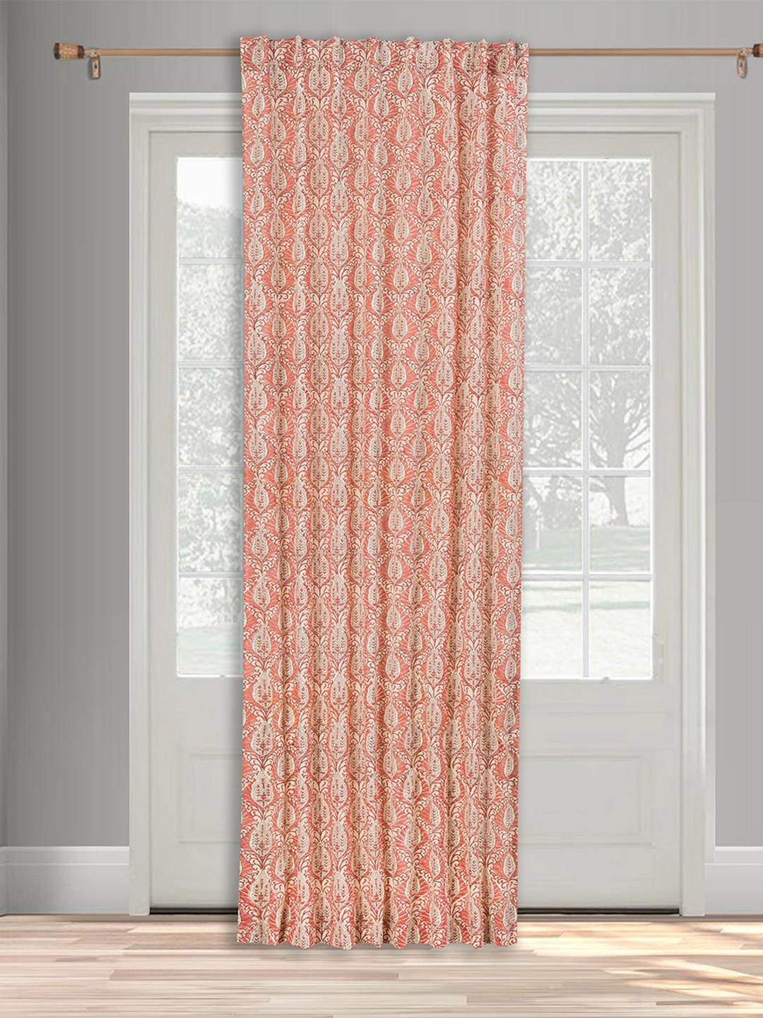 

Fabindia Paro Pink & Beige Ethnic Motifs Printed Cotton Door Curtain