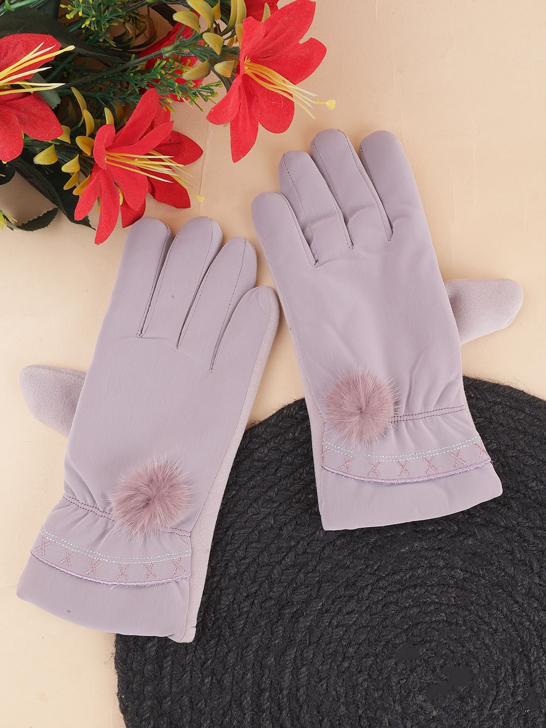 

ELLIS Unisex Acrylic Winter Gloves, Lavender