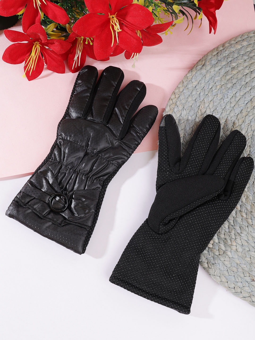 

ELLIS Unisex Patterned Acrylic Touchscreen Gloves, Black