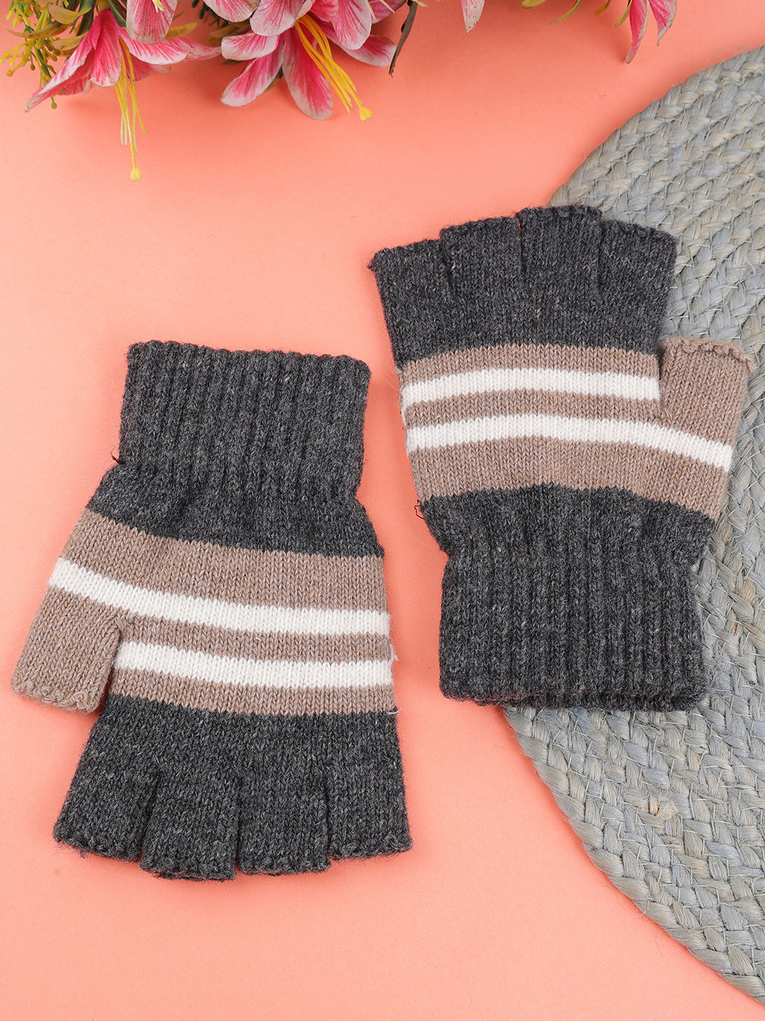 

ELLIS Unisex Patterned Winter Gloves, Grey