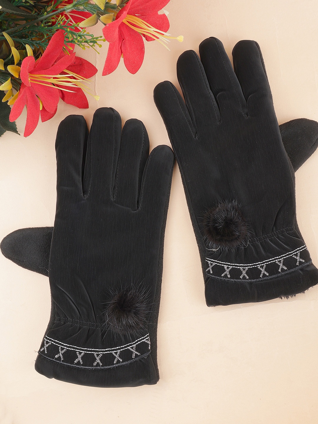 

ELLIS Unisex Acrylic Winter Gloves, Black