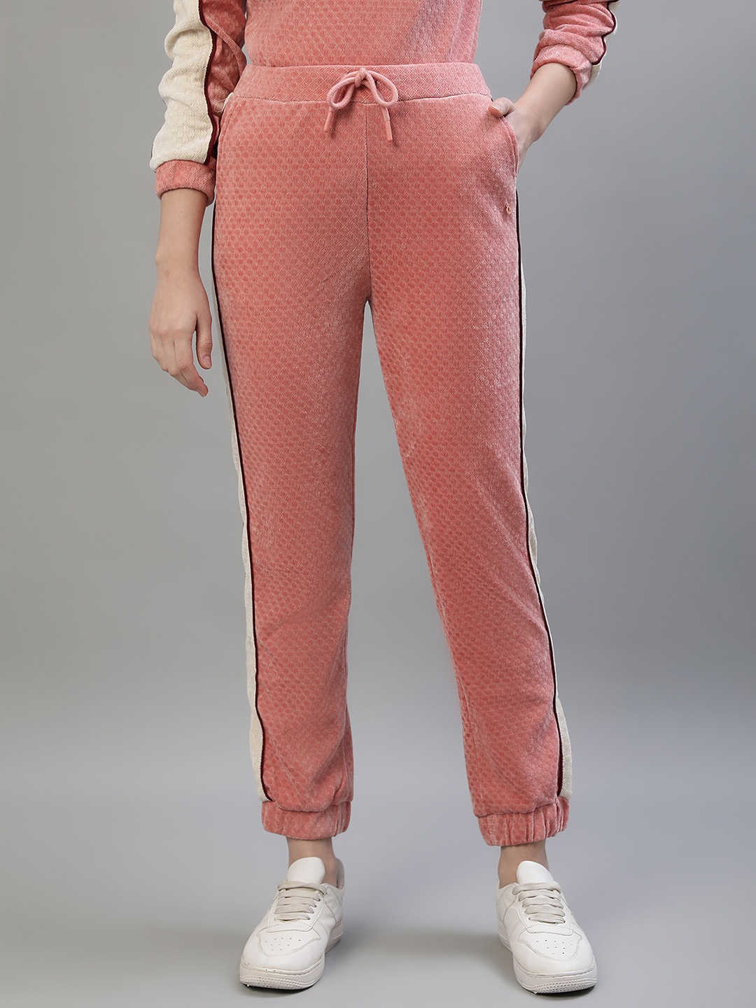 

Iconic Women Colorblocked Mid Rise Track Pants, Pink