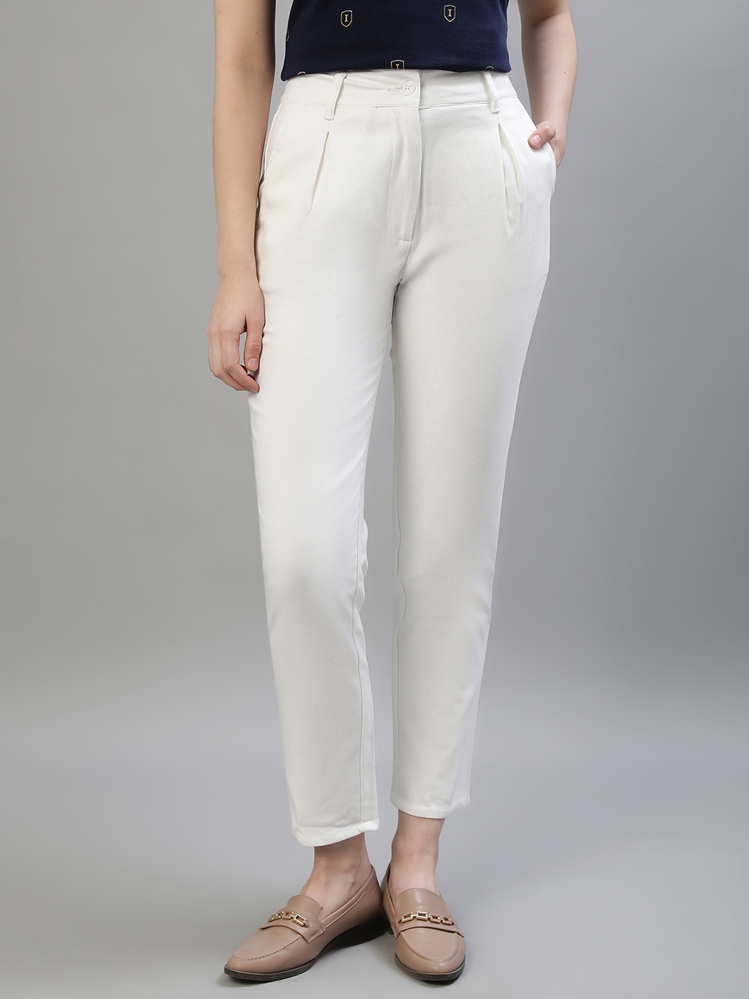 

Iconic Women Pleated Trousers, White