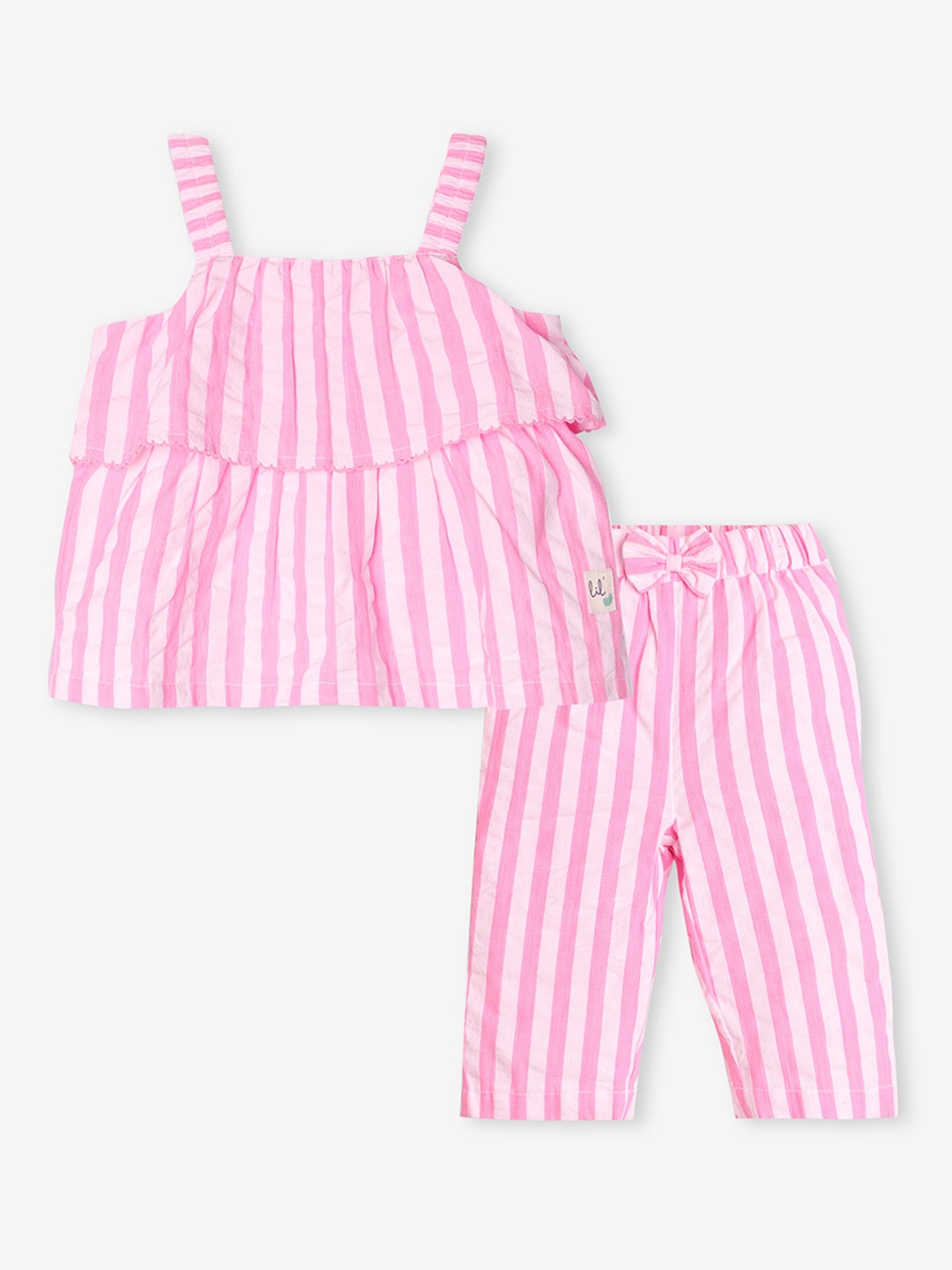 

Ed-a-Mamma Baby Girls Striped Top with Trousers, Pink