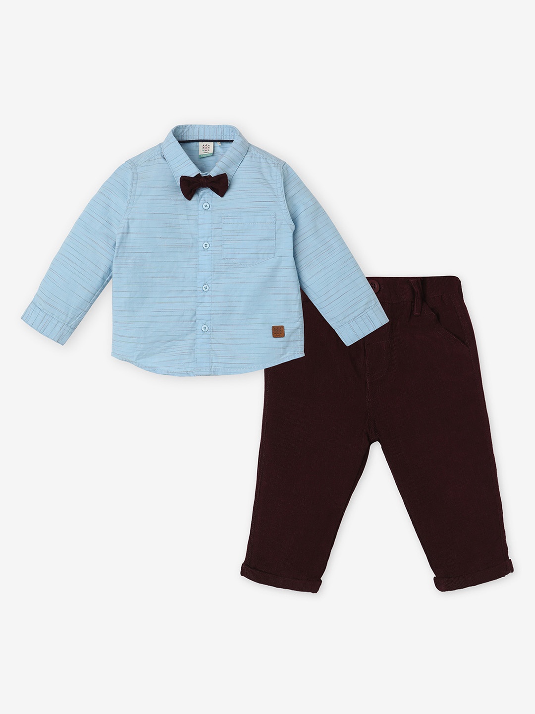 

Ed-a-Mamma Baby Boys Pure Cotton Shirt with Trousers, Blue