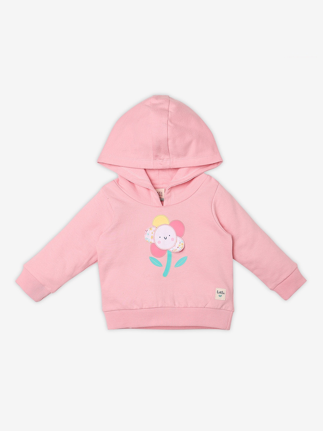 

Ed-a-Mamma Baby Girls Graphic Printed Hood Cotton Pullover Sweatshirt, Pink