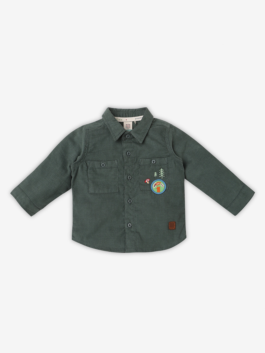 

Ed-a-Mamma Baby Boys Premium Conversational Printed Cotton Relaxed Fit Casual Shirt, Green