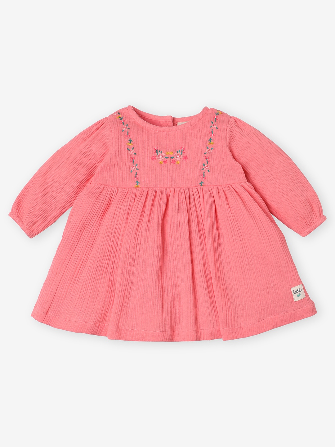 

Ed-a-Mamma Baby Girls Embroidered A-Line Dress, Peach