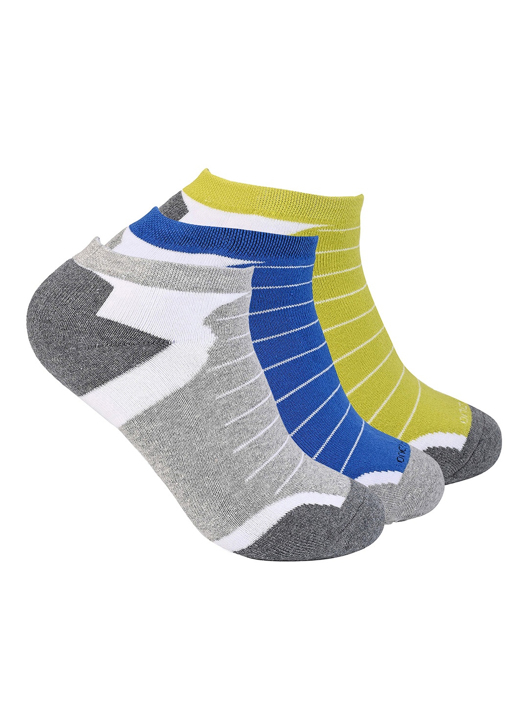 

One8 Men Pack Of 3 Colour-Blocked Ankle-Length Socks, Green