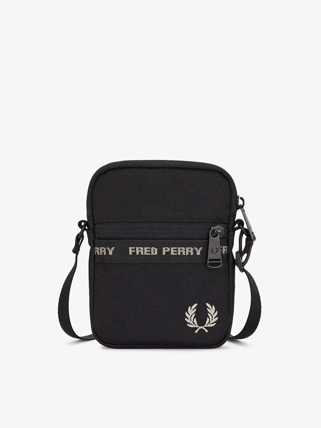 

Fred Perry Women PU Structured Sling Bag, Black