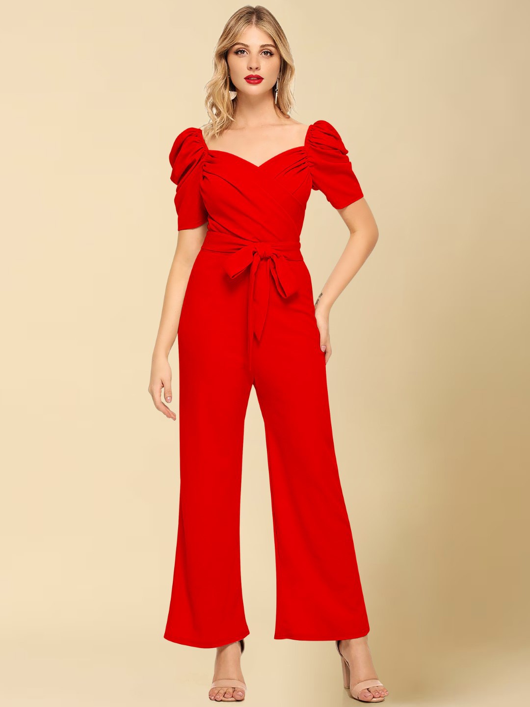 

LONDON BELLY Women Basic Jumpsuit, Red