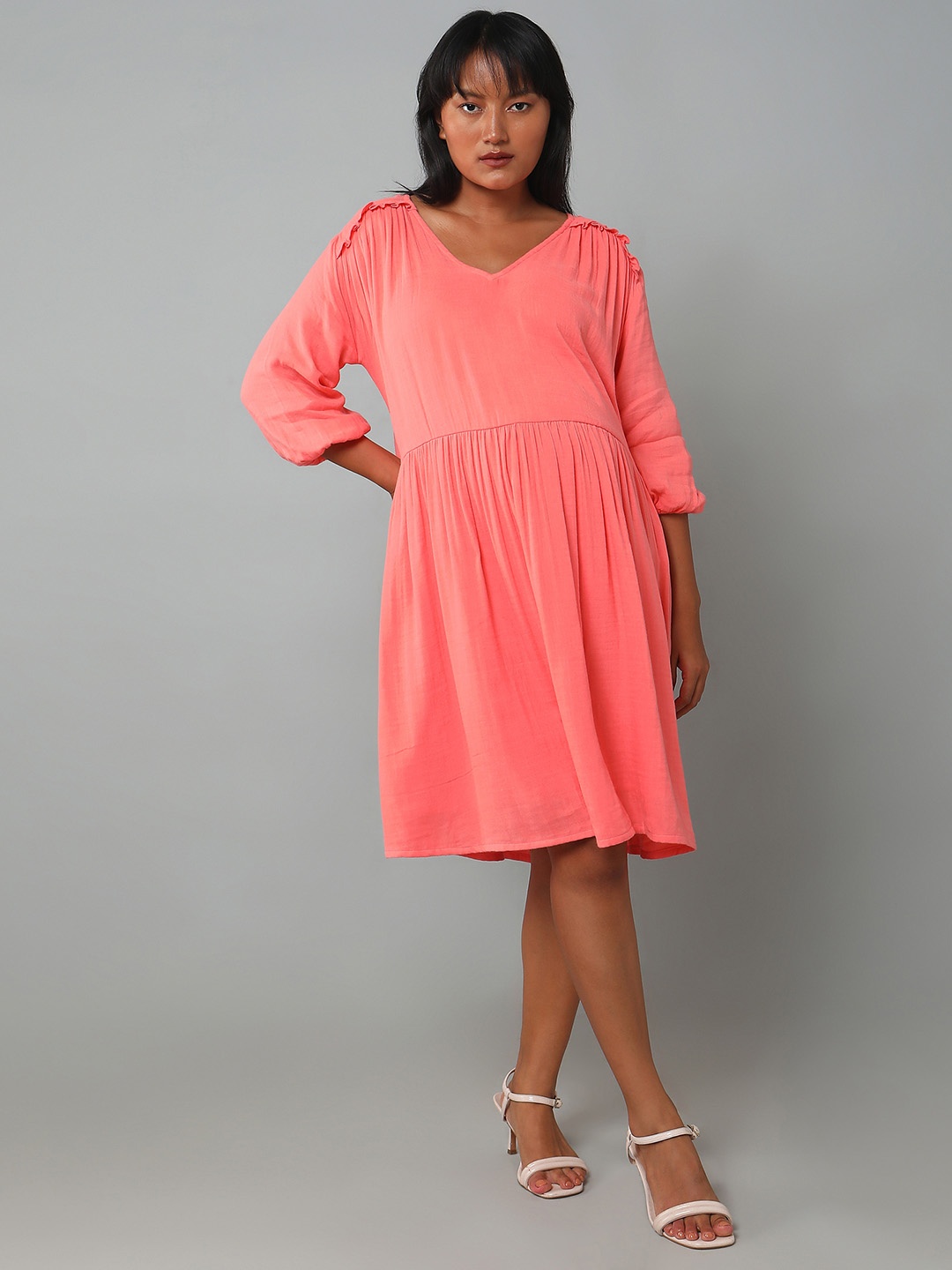 

Ed-a-Mamma Maternity Cotton Fit & Flare Dress, Peach