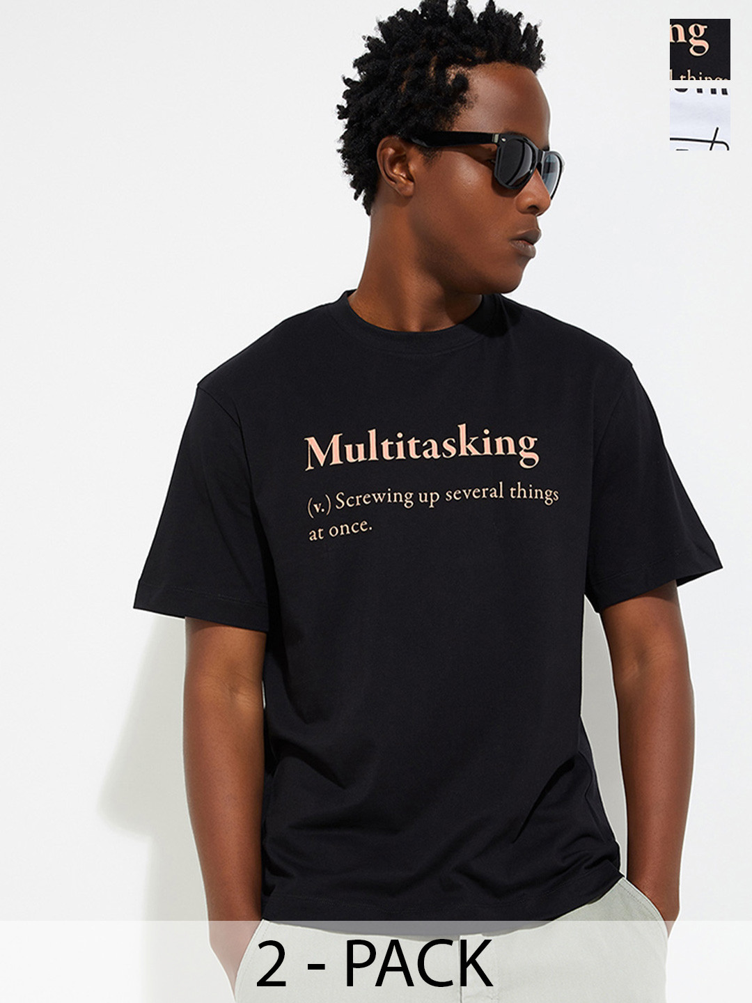 

Max URB_N Men Pack of 2 Graphic Print T-shirt, Black