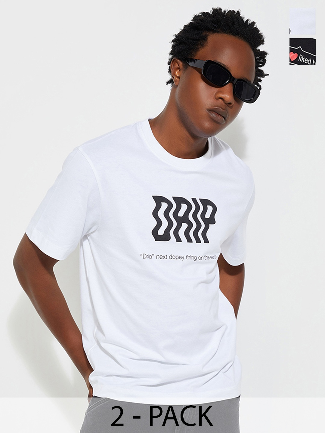

Max URB_N Pack of 2 Men Graphic Print T-shirt, White