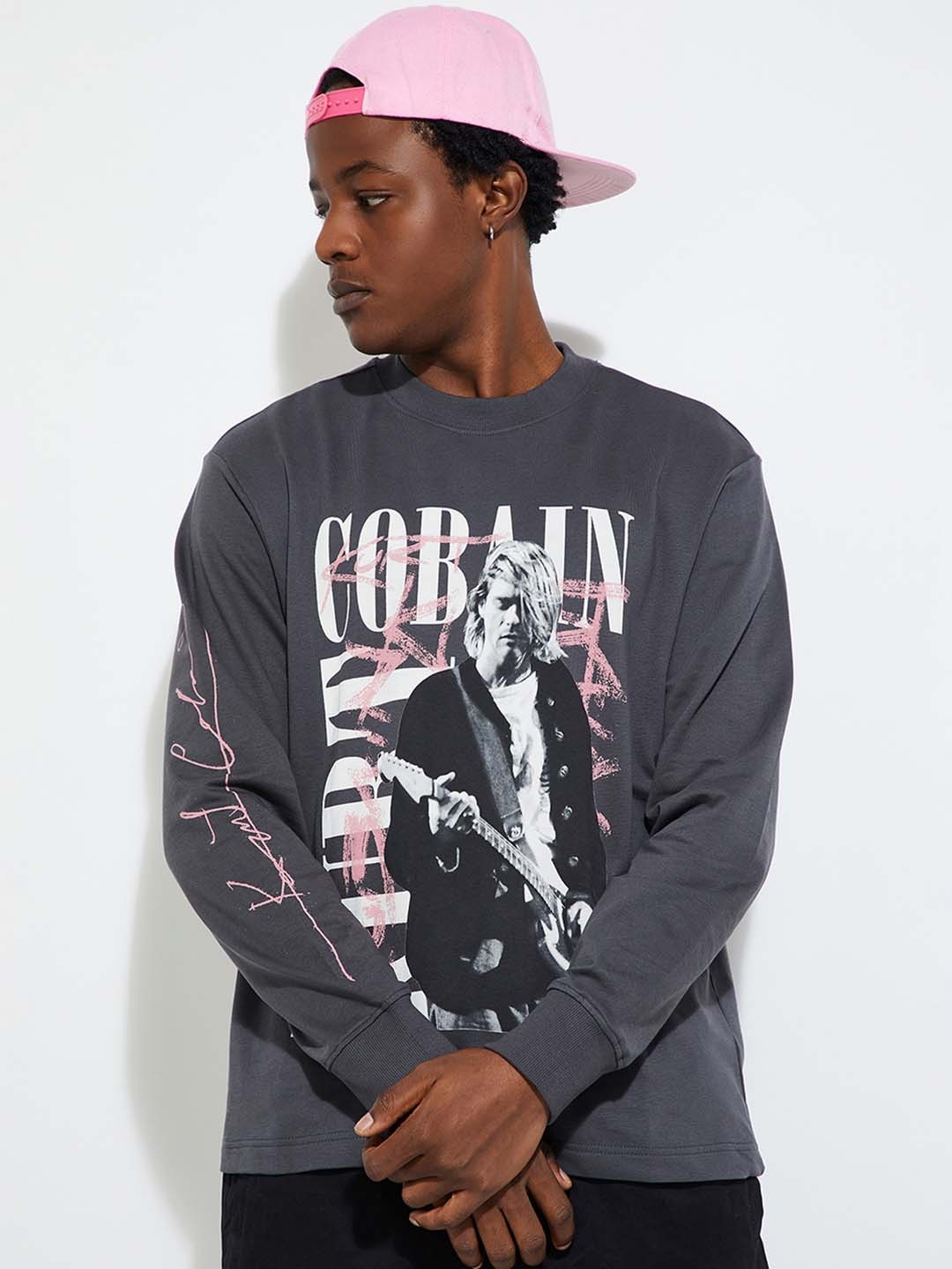 

Max URB_N Men Oversized Graphic Printed Sweatshirt, Black