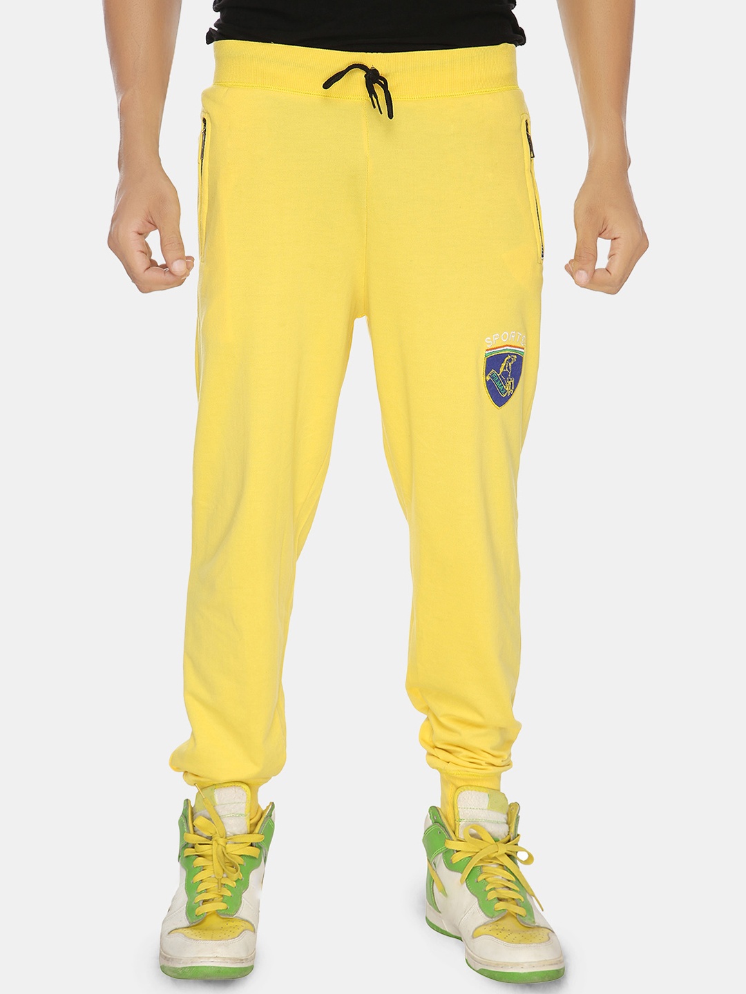 

FILMAX ORIGINALS Men Relaxed-Fit Mid-Rise Joggers, Yellow