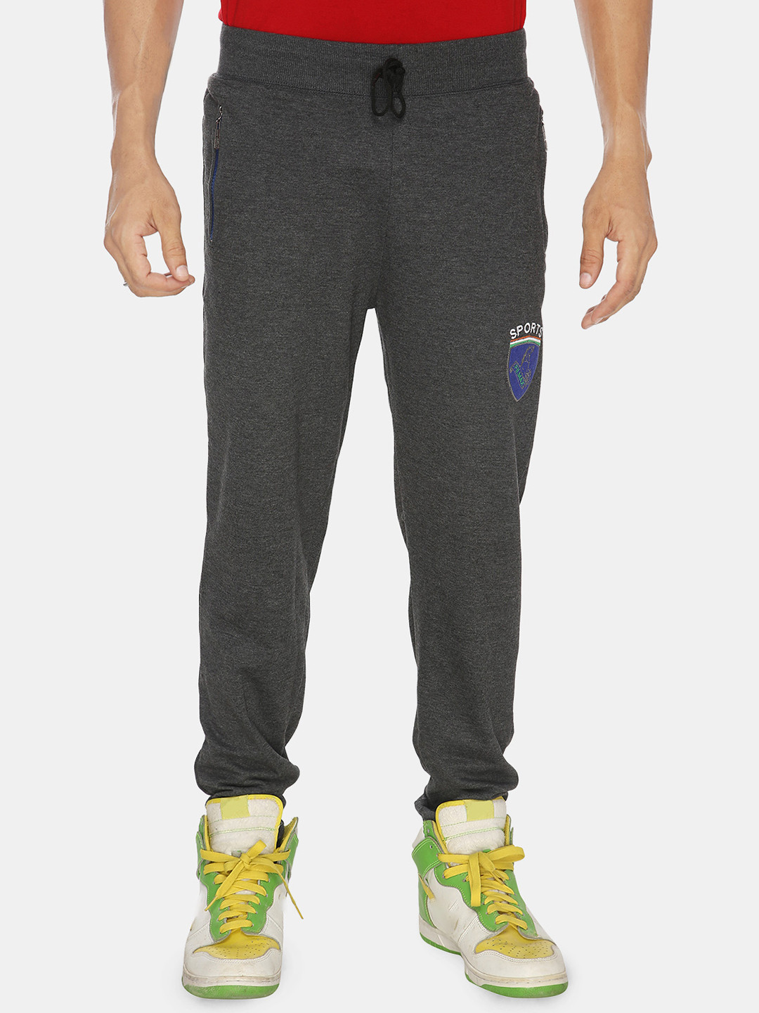 

FILMAX ORIGINALS Men Plus Size Pure Cotton Relaxed-Fit Mid-Rise Joggers, Charcoal