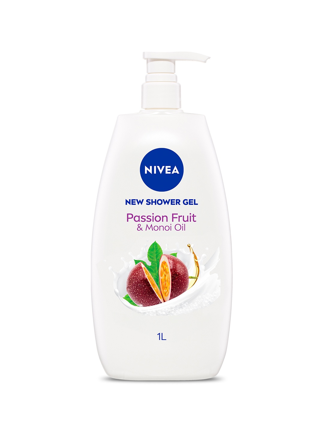 

Nivea Passion Fruit & Monoi Oil Shower Gel for Lasting Fragrance & Healthy Skin - 1 L, White