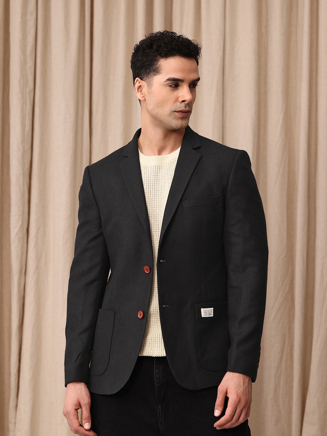 

Mr Bowerbird Tailored Fit Single-Breasted Blazers, Black