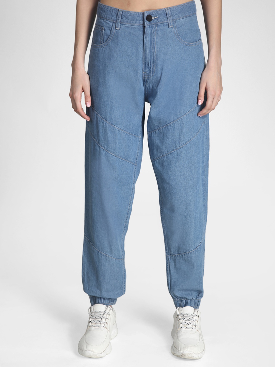 

IVOC Women Light Weight Cotton Jogger Jeans, Blue