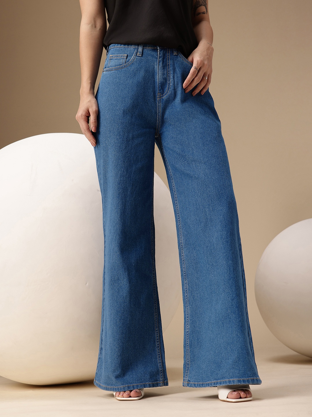 

Chemistry Women Wide Leg High-Rise Stretchable Jeans, Blue