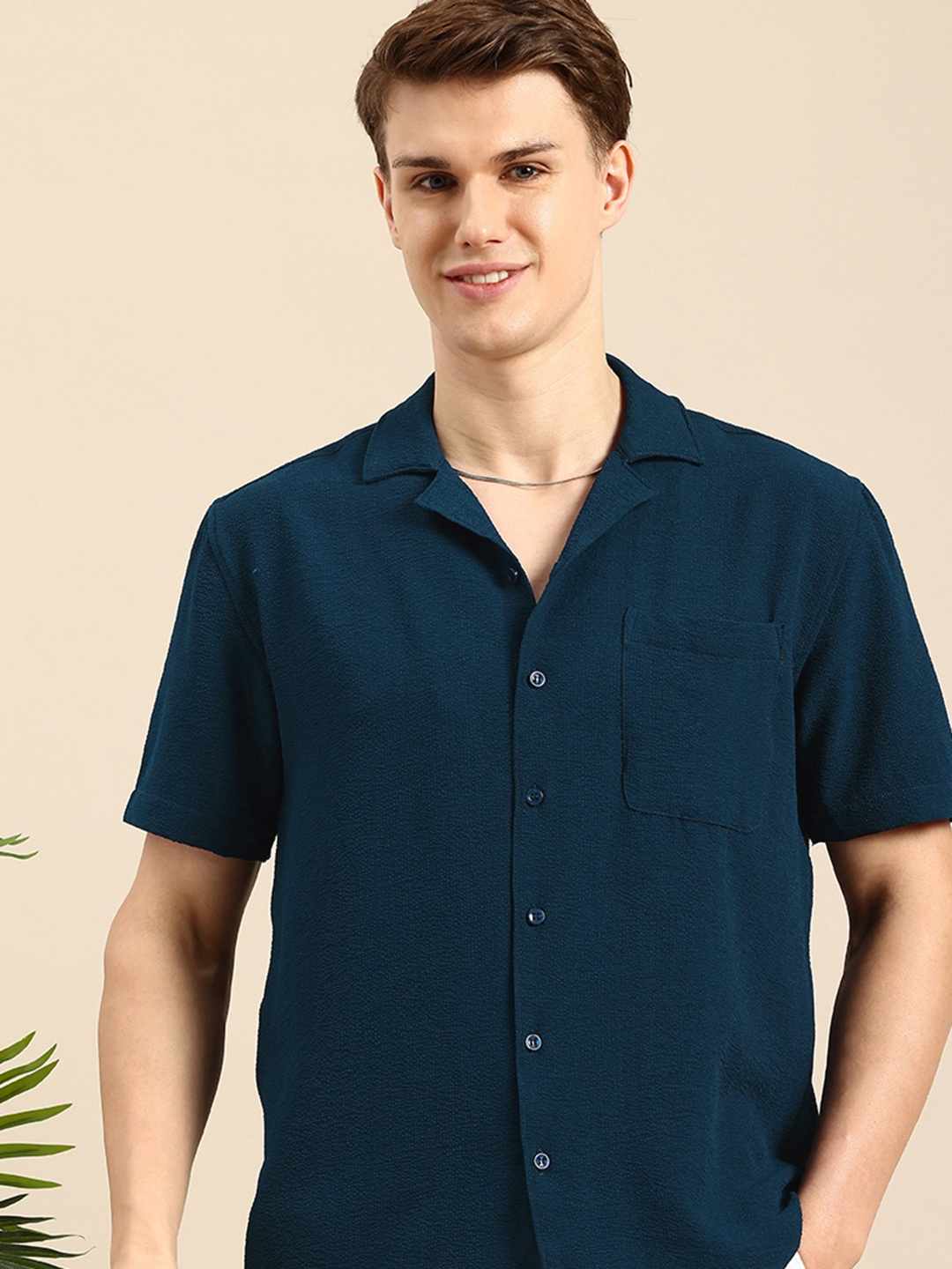 

Mast & Harbour Textured Casual Shirt, Blue