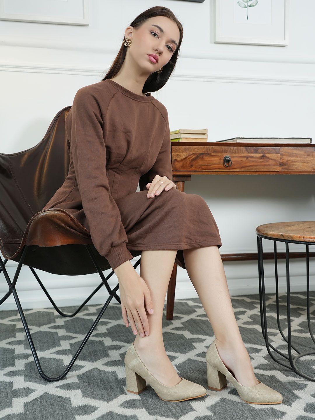 

The Roadster Lifestyle Co Block Heeled Heels, Cream