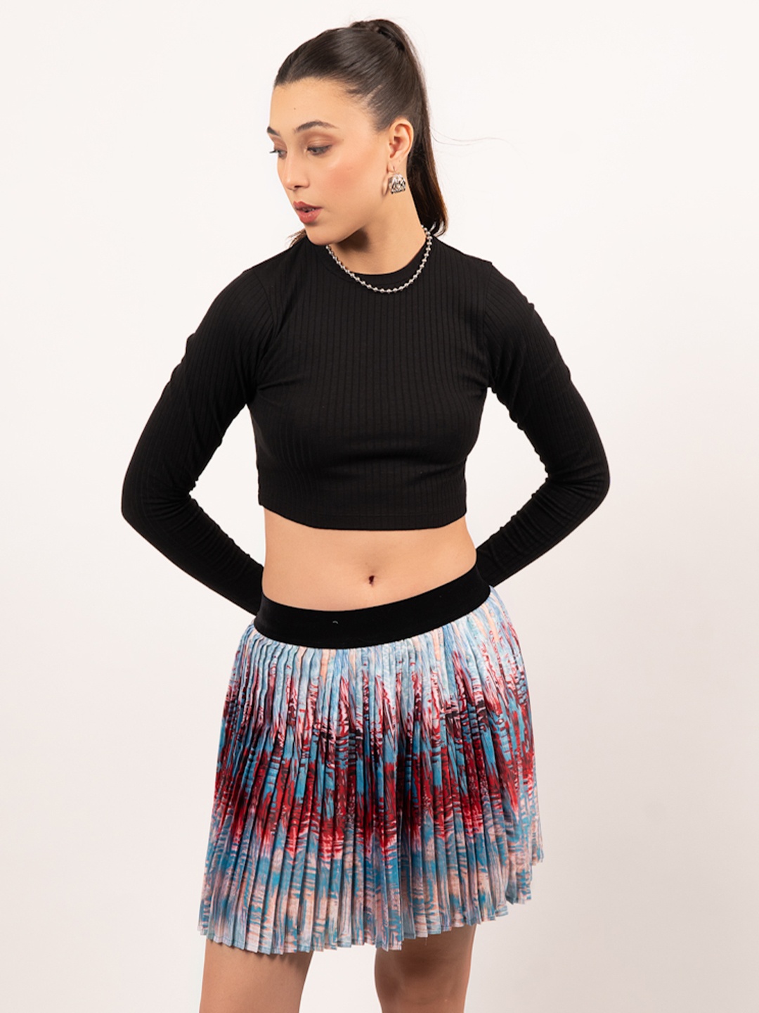 

Strong And Brave Top & Pleated Skirt Co-Ord, Black