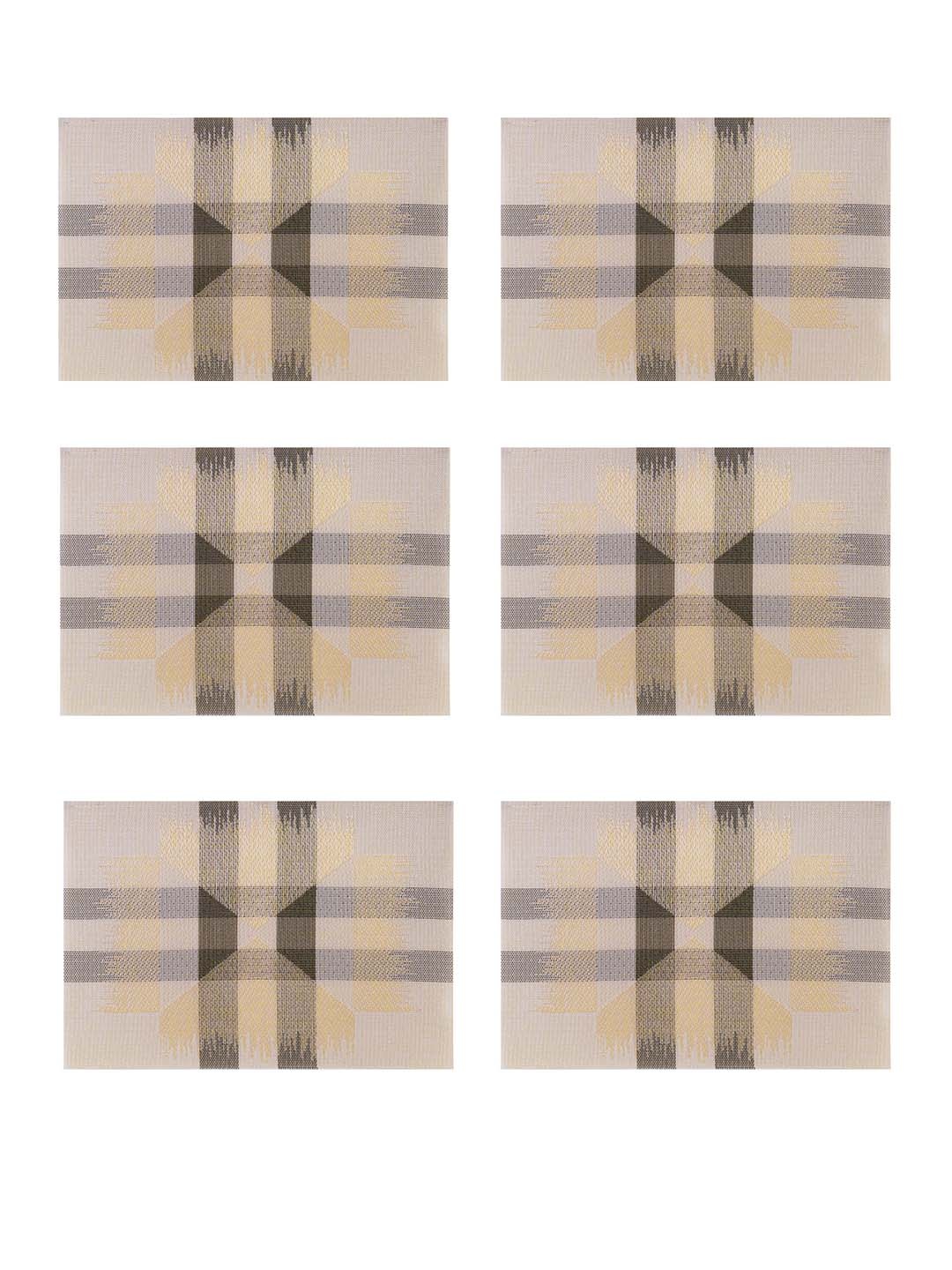 

Freelance Beige & Brown 6 Pieces Checked Textured Rectangular Shaped Table Placemats