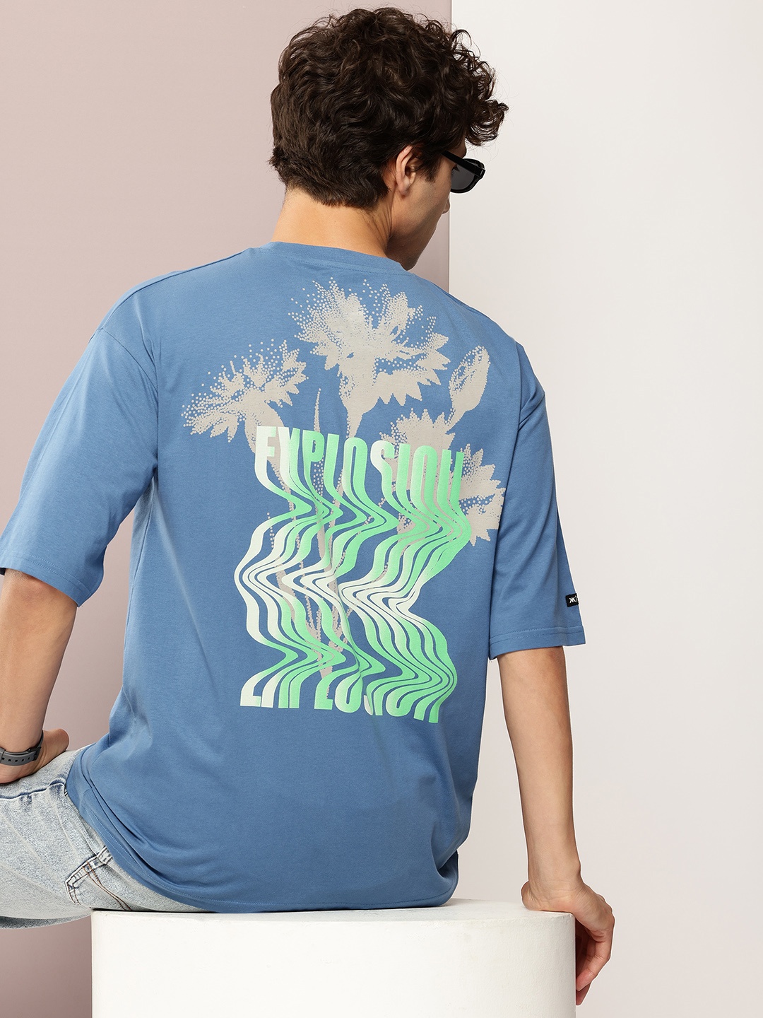 

Kook N Keech Men Printed Oversized T-shirt, Blue