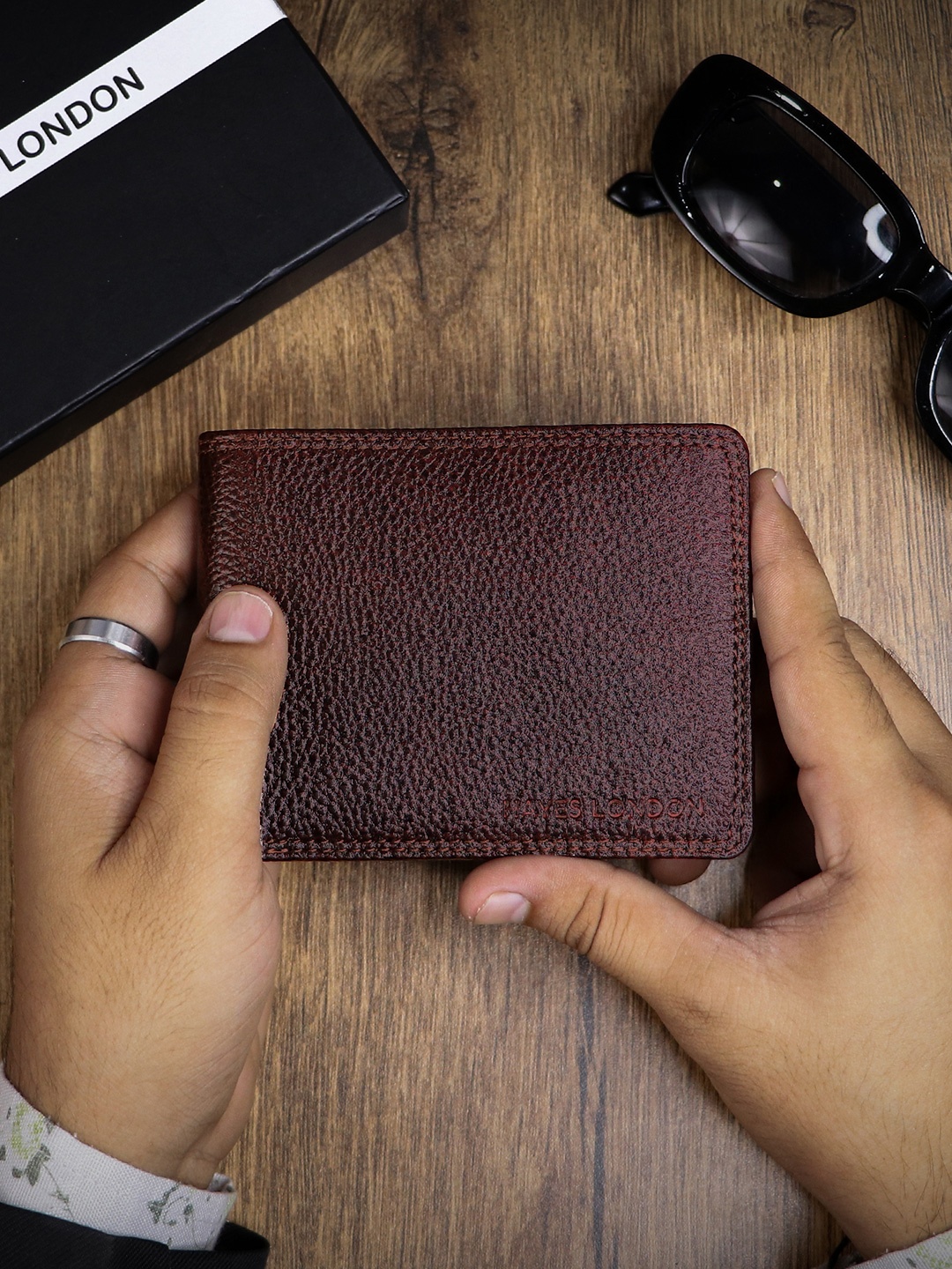 

Hayes London Men Wallets Genuine Leather with RFID Blocking, Brown