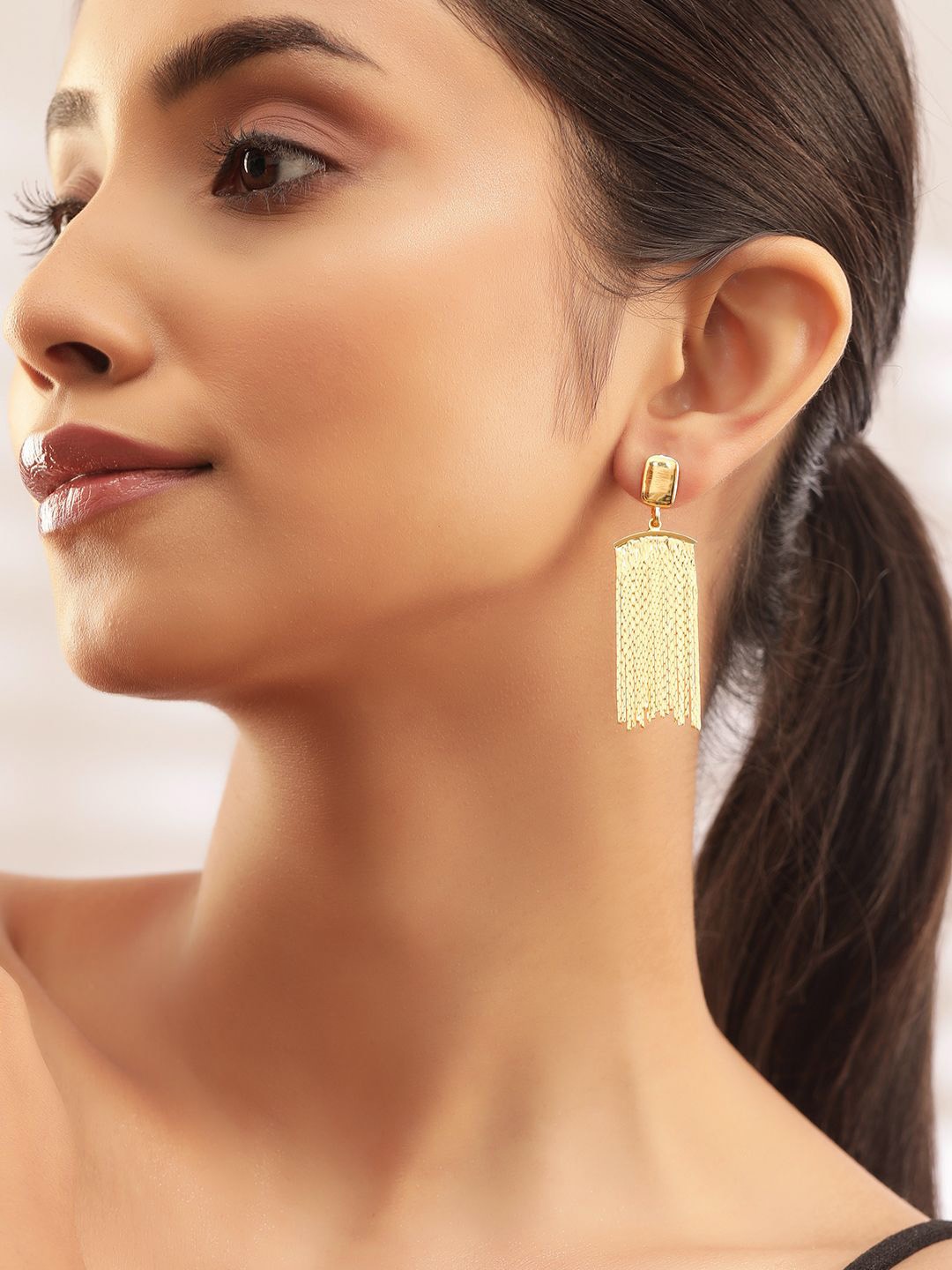 

Rubans 18K Gold-Plated Geometric Shaped Drop Earrings