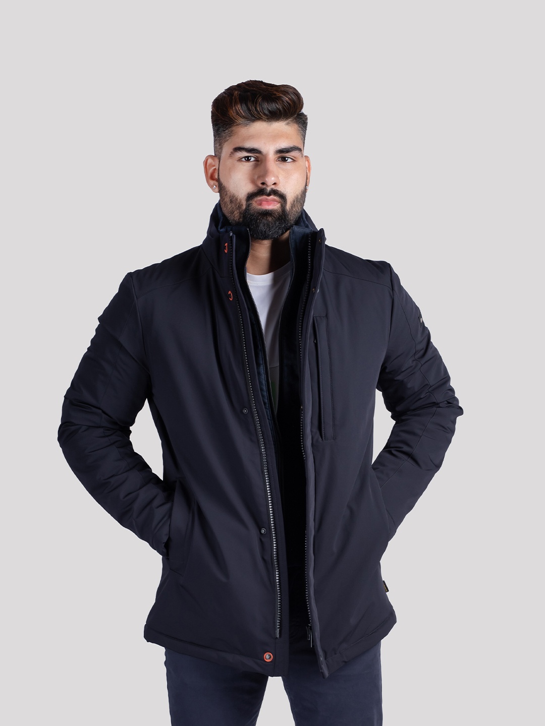 

HUE & HIDE Men's Navy Jacket, Blue