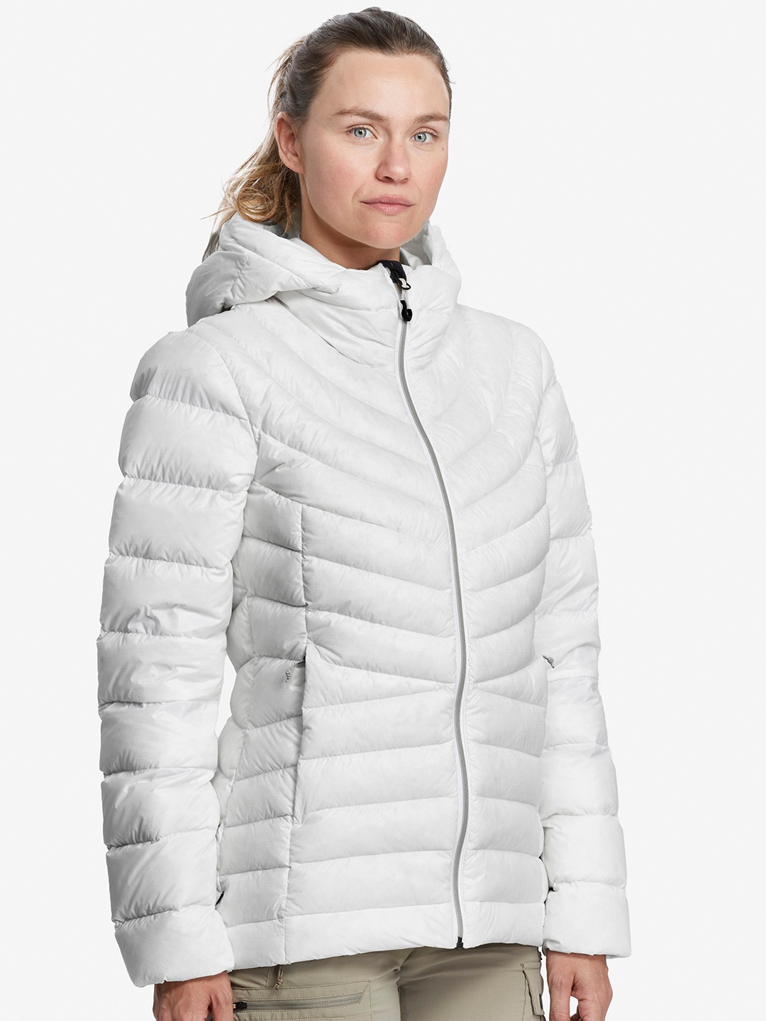 

FORCLAZ By Decathlon Women Hooded Quilted Jacket, White