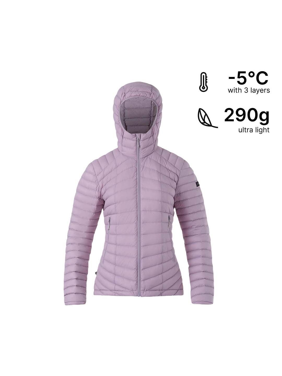

FORCLAZ By Decathlon Women Purple Waterproof Snow Hiking Down Jacket (Upto -5C)