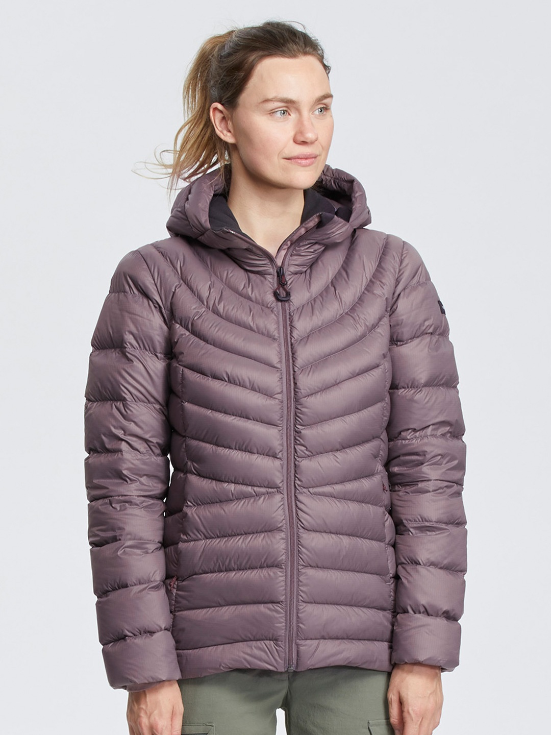 

FORCLAZ By Decathlon Hooded Puffer Jacket, Purple