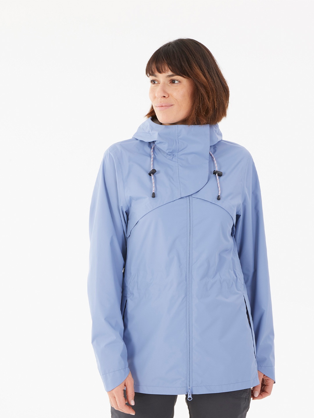 

Quechua By Decathlon Women Blue Full Zip Multi Pocket Waterproof Rain Jacket