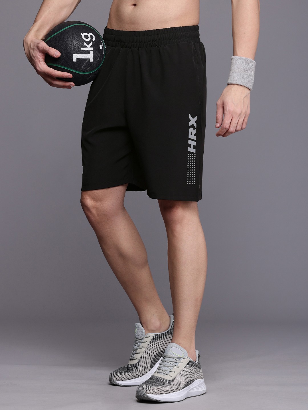 

HRX by Hrithik Roshan Men Brand Logo Printed Men Rapid-Dry Training Shorts, Black