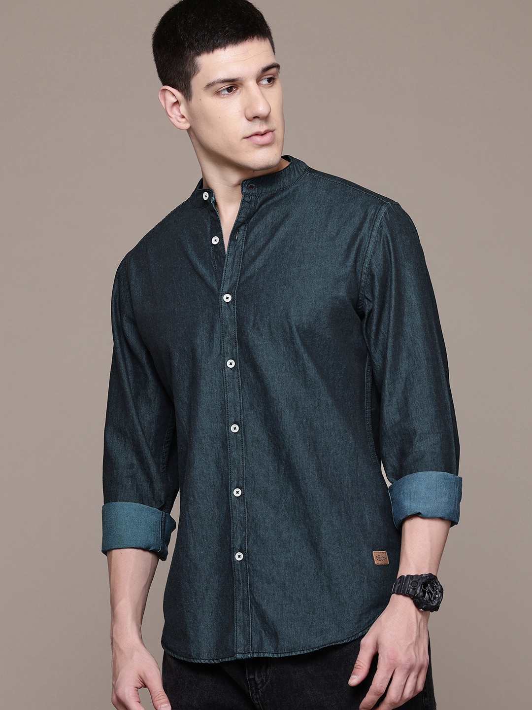 

Roadster Men Comfort Pure Cotton Casual Shirt, Navy blue