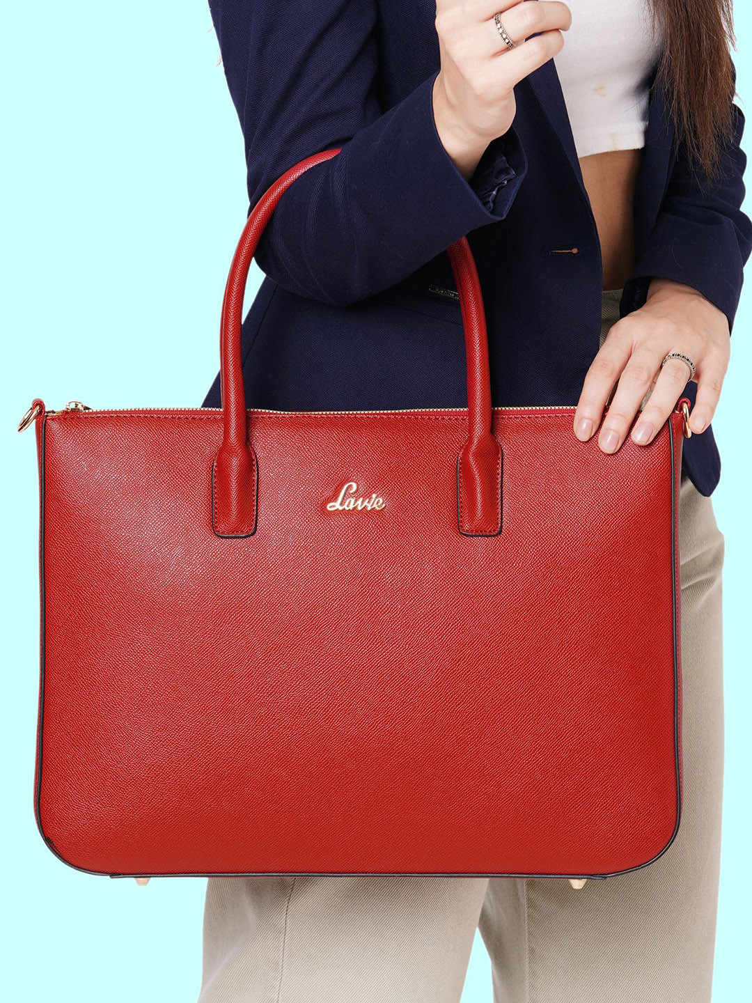 

Lavie Women Structured Tote Bag, Red