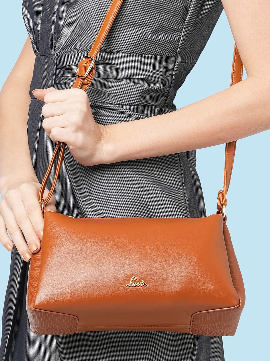 

Lavie Women Printed Shopper Sling Bag, Tan