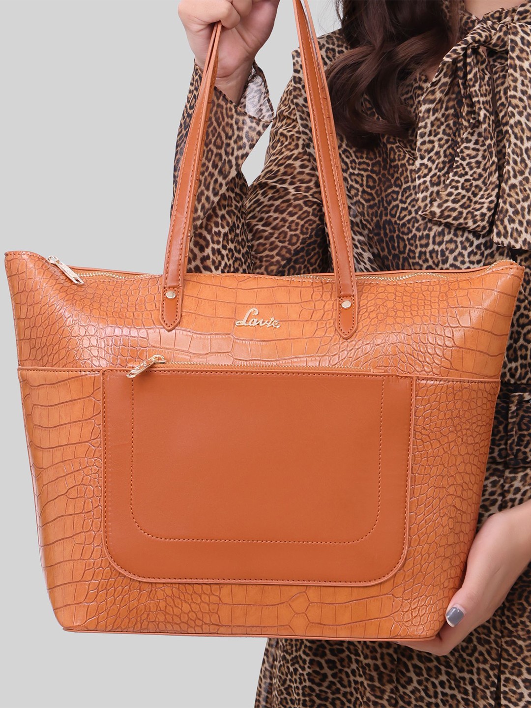 

Lavie Women Animal Printed Shopper Tote Bag, Tan