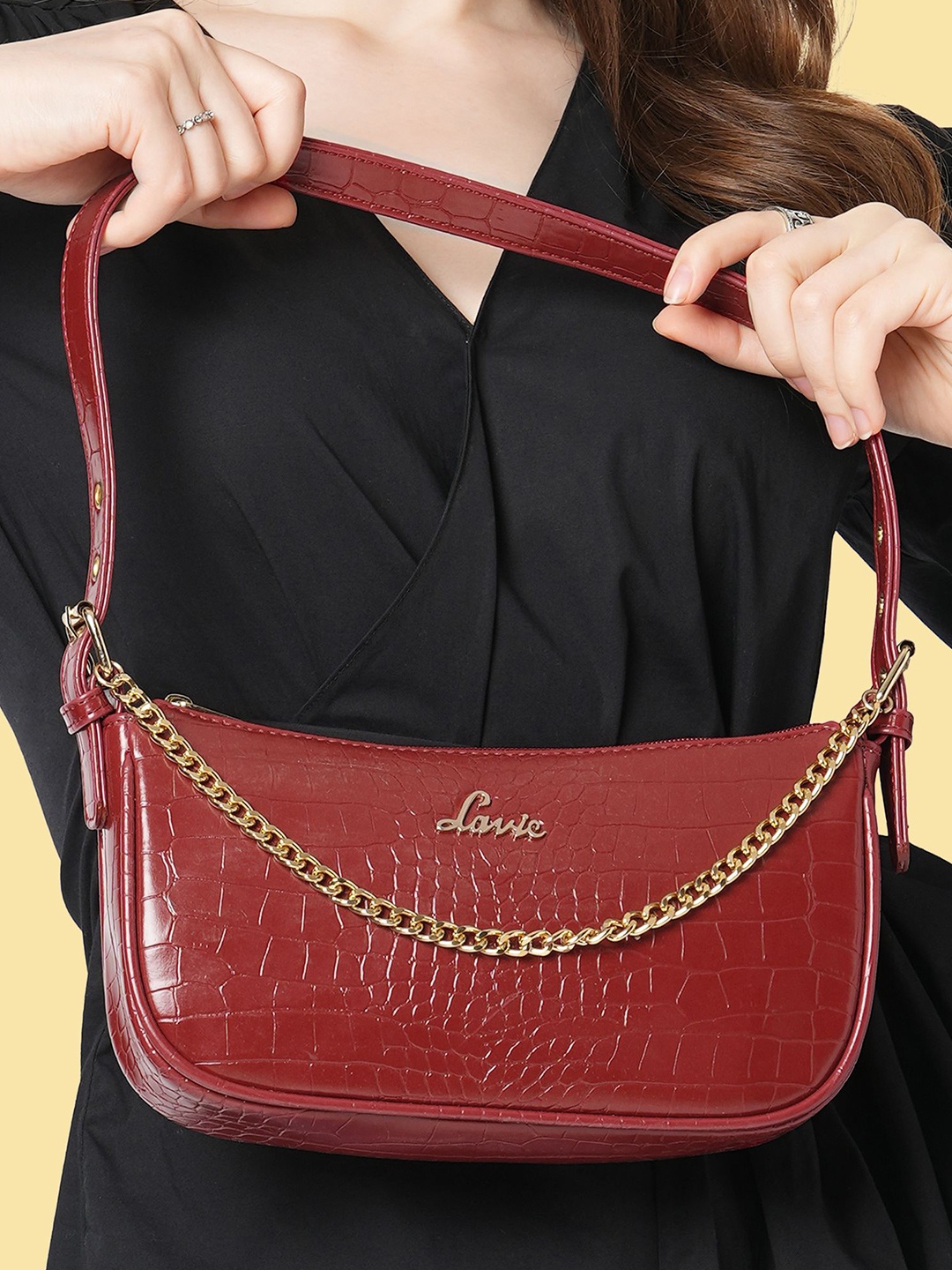 

Lavie Women Structured Hobo Bag with Tasselled, Red