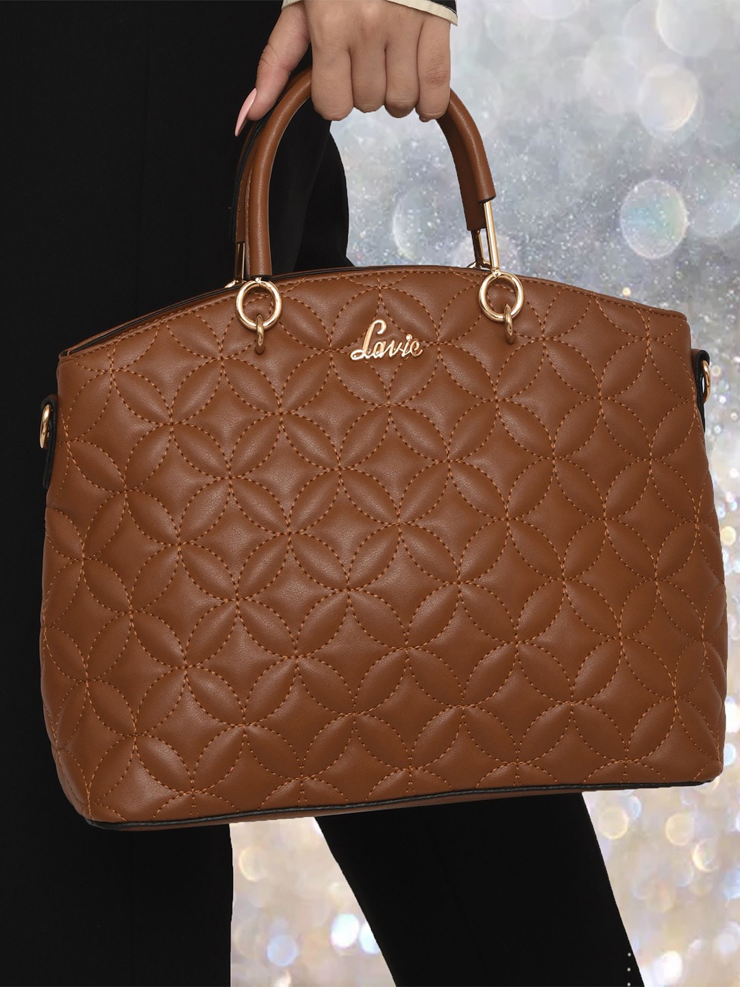 

Lavie Women Shopper Satchel with Quilted, Tan